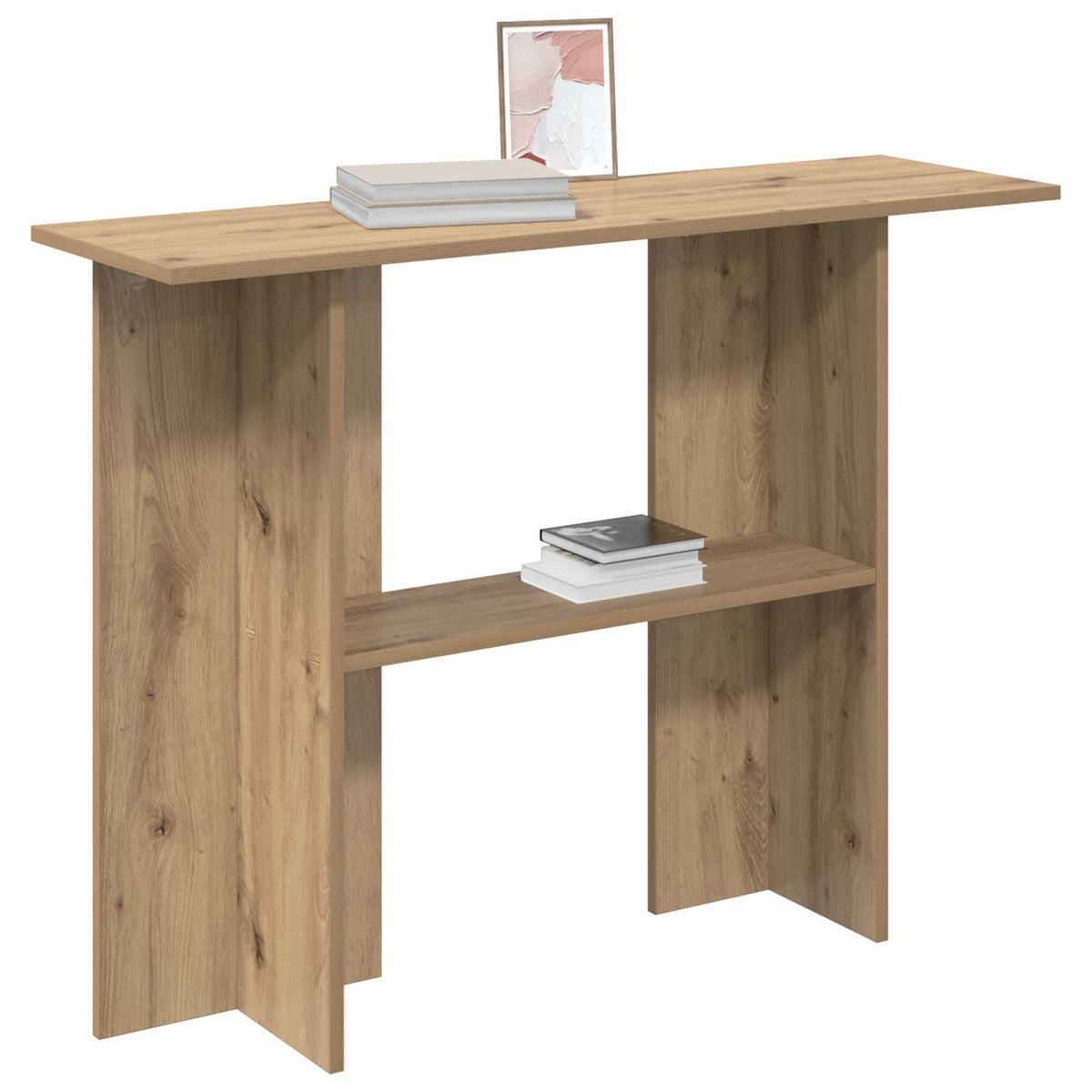 Vidaxl wandtafel artisanaal eiken 100 x 30 x 75 cm bewerkt hout