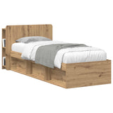 Vidaxl hoofdeinde kas artisanaal eiken 80 cm bewerkt hout