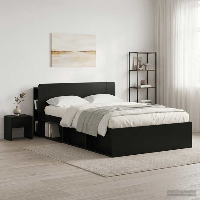 Vidaxl hoofdeinde kas zwart 135 x 18,5 x 80 cm geconstrueerd hout