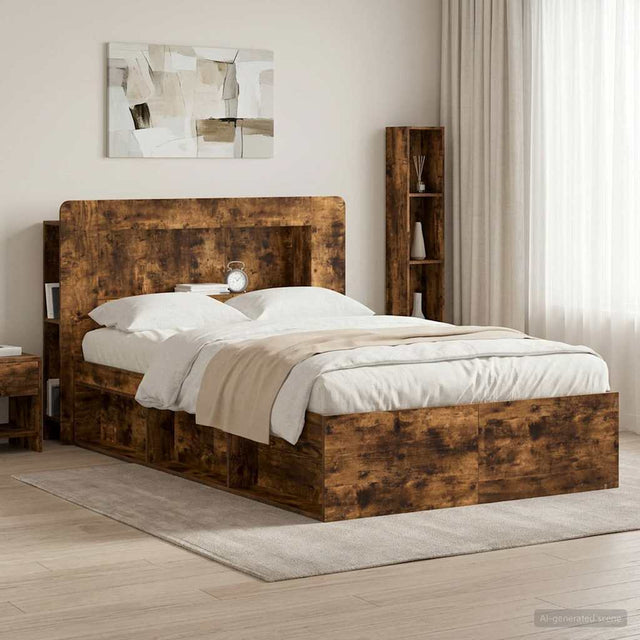 Vidaxl hoofdbordkast met opslag gerookt eiken geconstrueerd hout