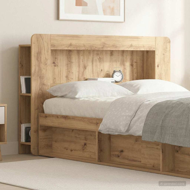 Vidaxl hoofdbordkast artisanaal eiken 120 cm geconstrueerd hout