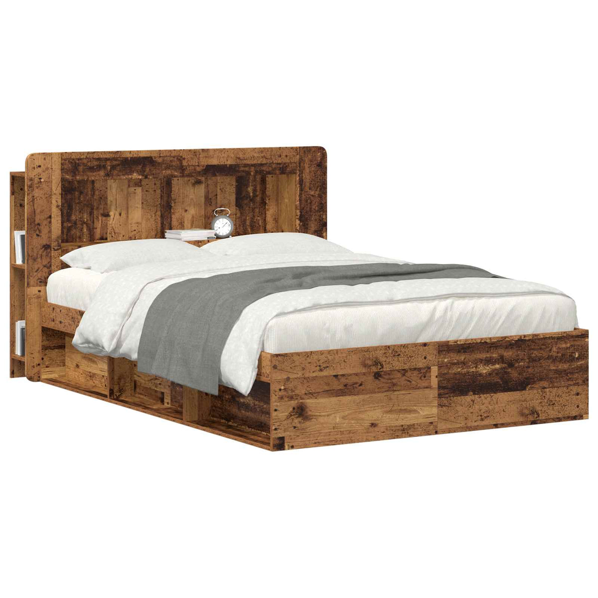 Vidaxl hoofdbordkast met opslag oud hout geconstrueerd hout