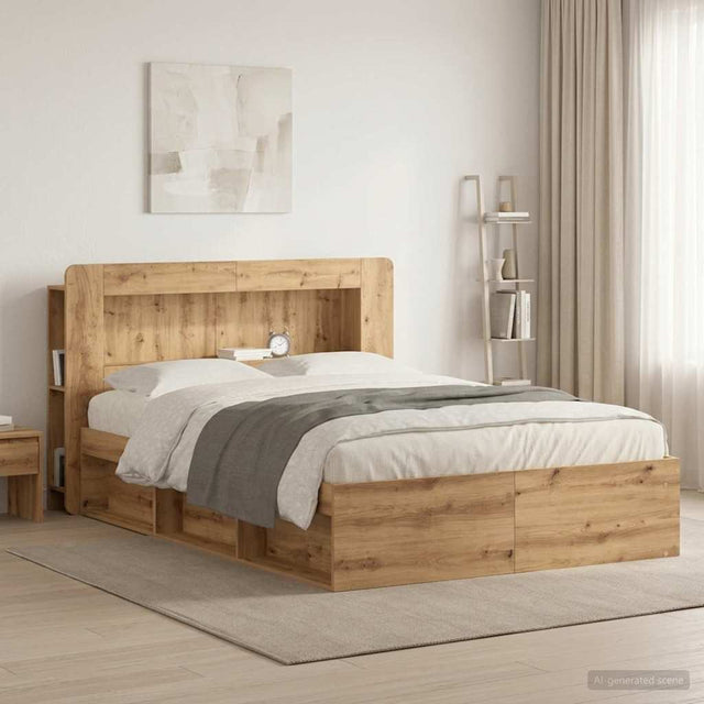 Vidaxl hoofdbordkast artisanaal eiken 160 cm geconstrueerd hout