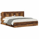 Vidaxl hoofdbordkast met opslag oud hout geconstrueerd hout