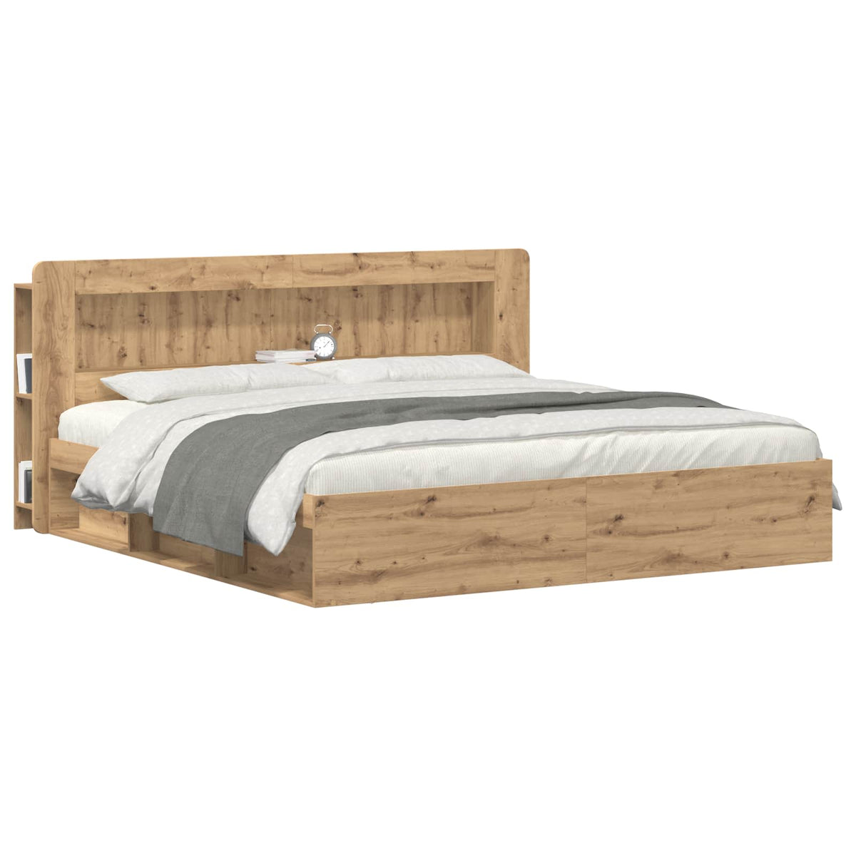 Vidaxl hoofdbordkast artisanaal eiken 200 cm geconstrueerd hout