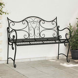 Vidaxl tuinbank 2 -zits 114 x 54 x 90 cm staal zwart