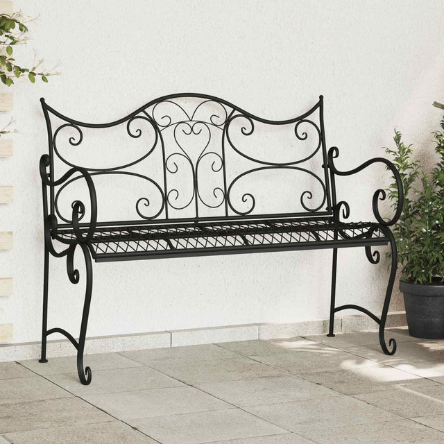 Vidaxl tuinbank 2 -zits 114 x 54 x 90 cm staal zwart