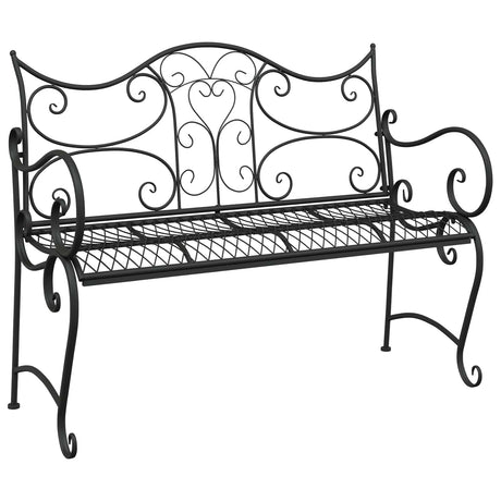 Vidaxl tuinbank 2 -zits 114 x 54 x 90 cm staal zwart