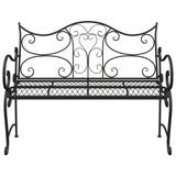 Vidaxl tuinbank 2 -zits 114 x 54 x 90 cm staal zwart