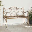 Vidaxl tuinbank 2 -zits 114 x 54 x 90 cm staal antiek bruin