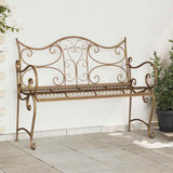 Vidaxl tuinbank 2 -zits 114 x 54 x 90 cm staal antiek bruin