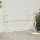 Vidaxl tuinbank 2 -zits 114 x 54 x 90 cm staal antiek wit