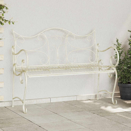 Vidaxl tuinbank 2 -zits 114 x 54 x 90 cm staal antiek wit