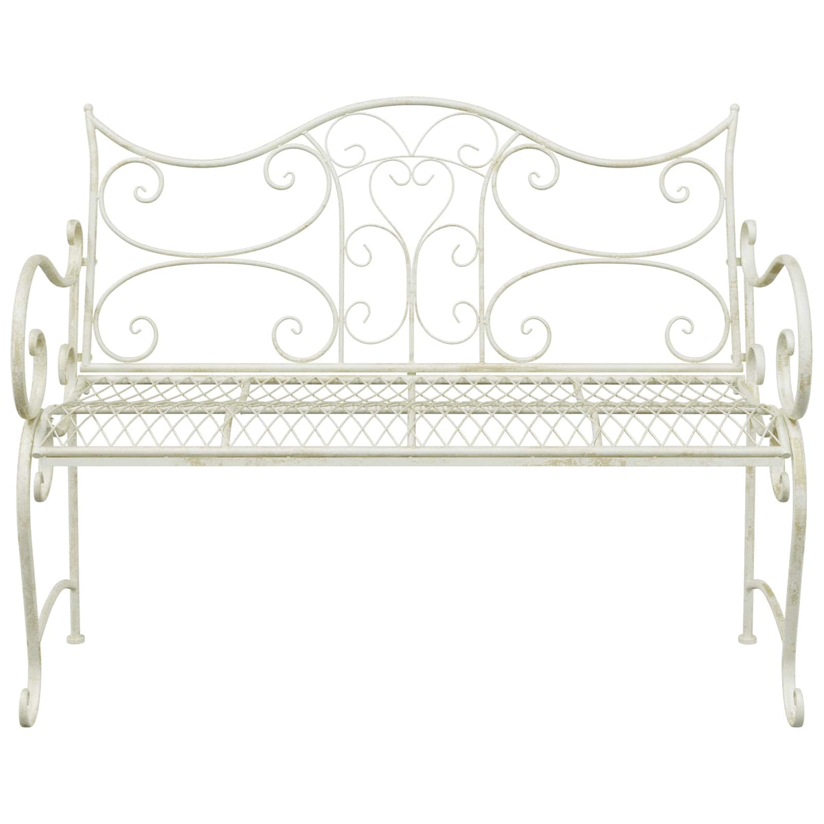 Vidaxl tuinbank 2 -zits 114 x 54 x 90 cm staal antiek wit