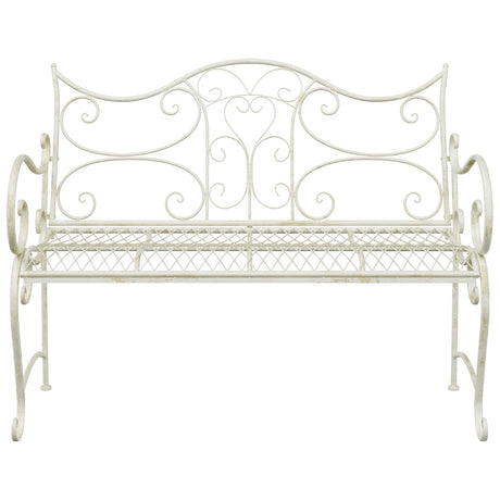 Vidaxl tuinbank 2 -zits 114 x 54 x 90 cm staal antiek wit