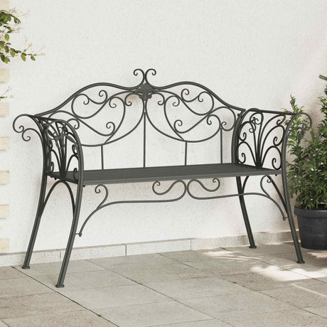 Vidaxl tuinbank 2 -zits 131 x 47,5 x 90 cm staal zilvergrijs