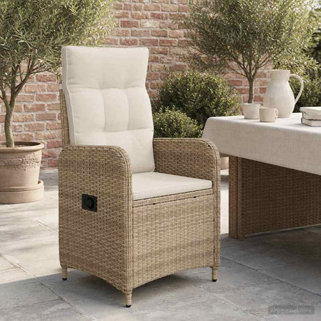 Vidaxl verstelbare tuinstoel beige en crème wit