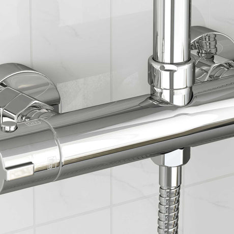 Vidaxl thermostatische douchemixer rvs 201 27 x 8 x 6 cm zilver