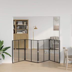 Vidaxl hondenpoort 4 st zwart 100 x 100 cm gegalvaniseerd staal