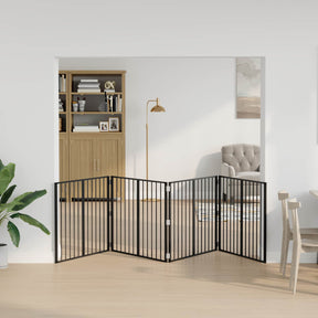 Vidaxl hondenpoort 4 st zwart 100 x 80 cm gegalvaniseerd staal
