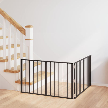 Vidaxl hondenpoort 2 st zwart 100 x 60 cm gegalvaniseerd staal
