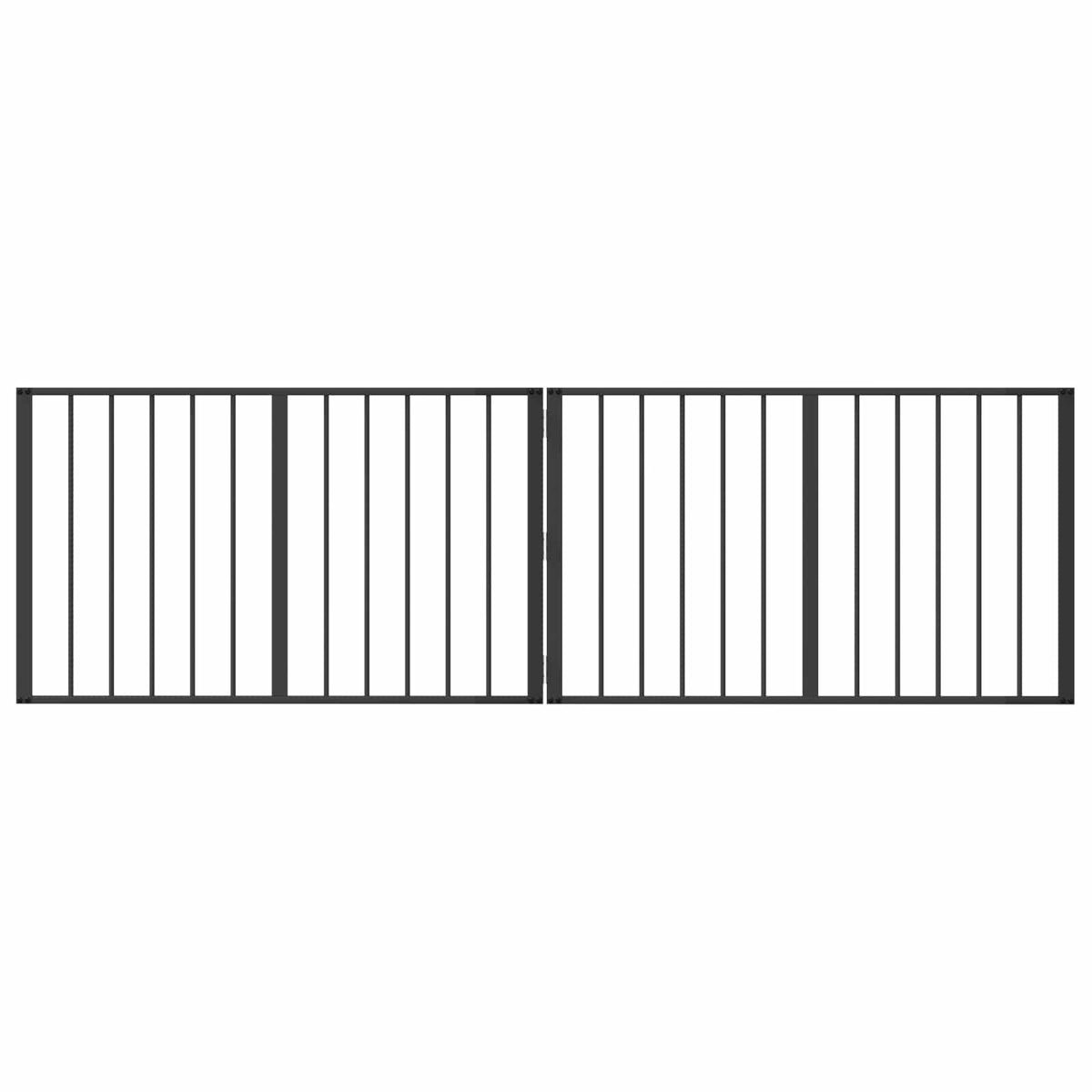 Vidaxl hondenpoort 2 st zwart 100 x 60 cm gegalvaniseerd staal