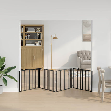 Vidaxl hondenpoort 4 st zwart 100 x 60 cm gegalvaniseerd staal