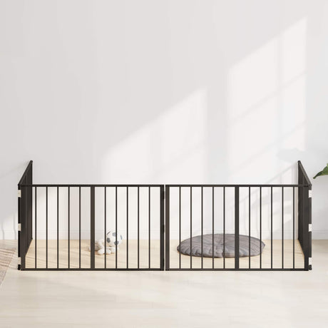 Vidaxl hondenpoort 4 st zwart 100 x 60 cm gegalvaniseerd staal
