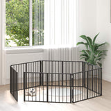 Vidaxl hondenpoort 6 st zwart 100 x 60 cm gegalvaniseerd staal