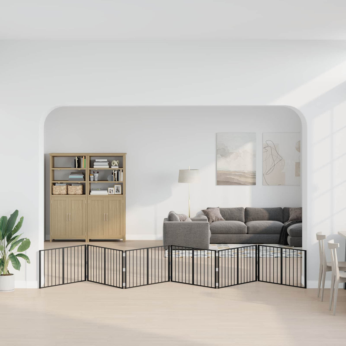 Vidaxl hondenpoort 6 st zwart 100 x 60 cm gegalvaniseerd staal