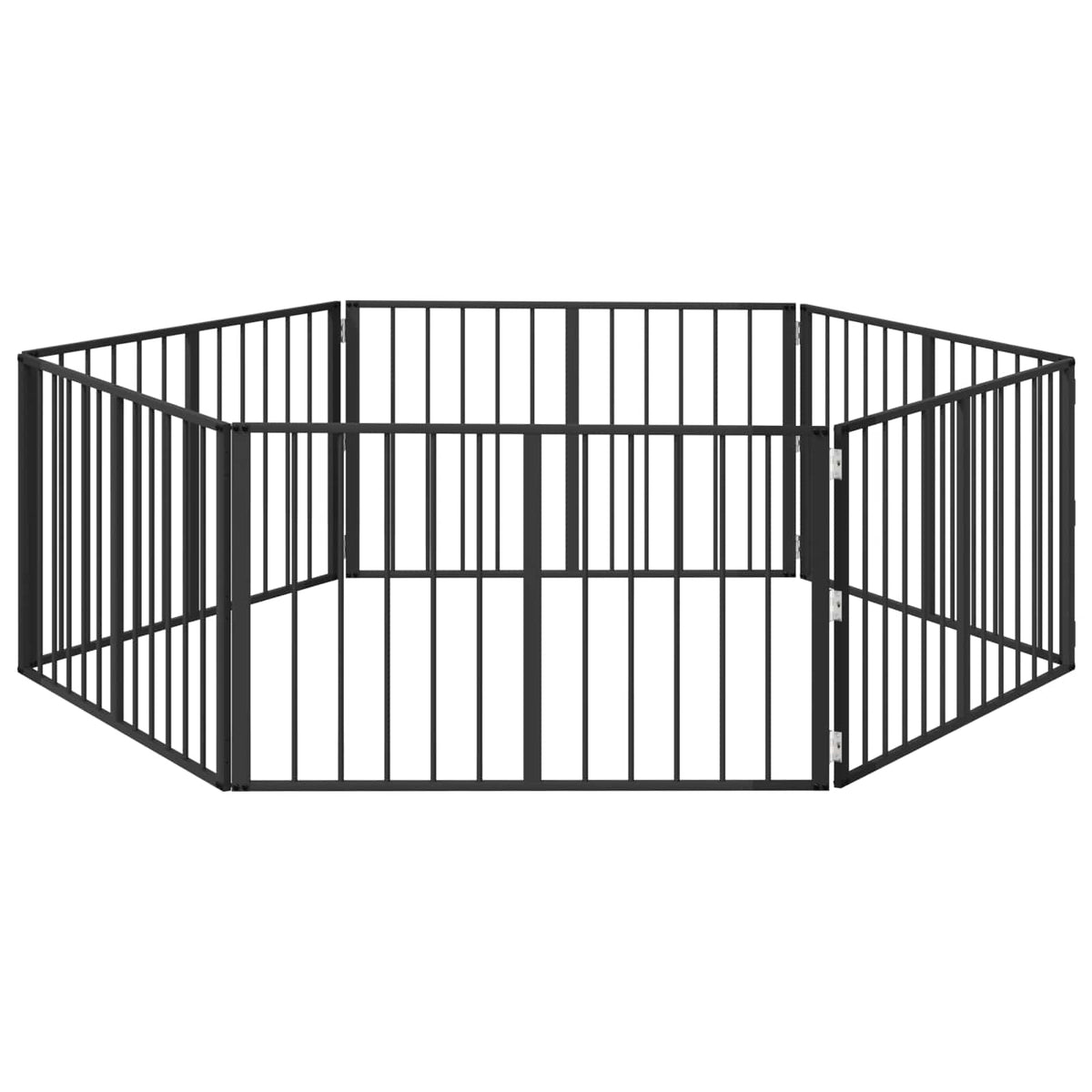 Vidaxl hondenpoort 6 st zwart 100 x 60 cm gegalvaniseerd staal