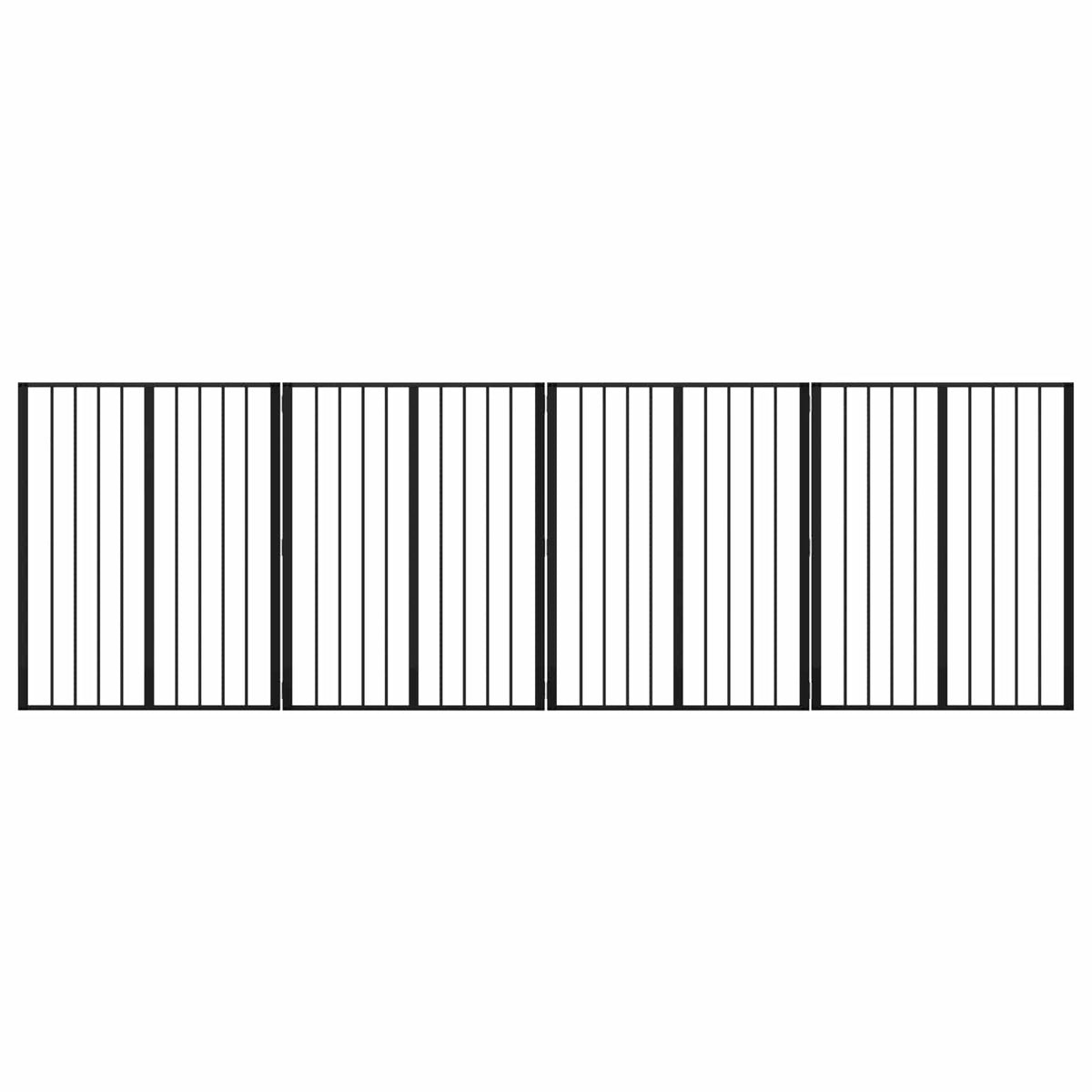 Vidaxl hondenpoort 4 st zwart 80 x 100 cm gegalvaniseerd staal