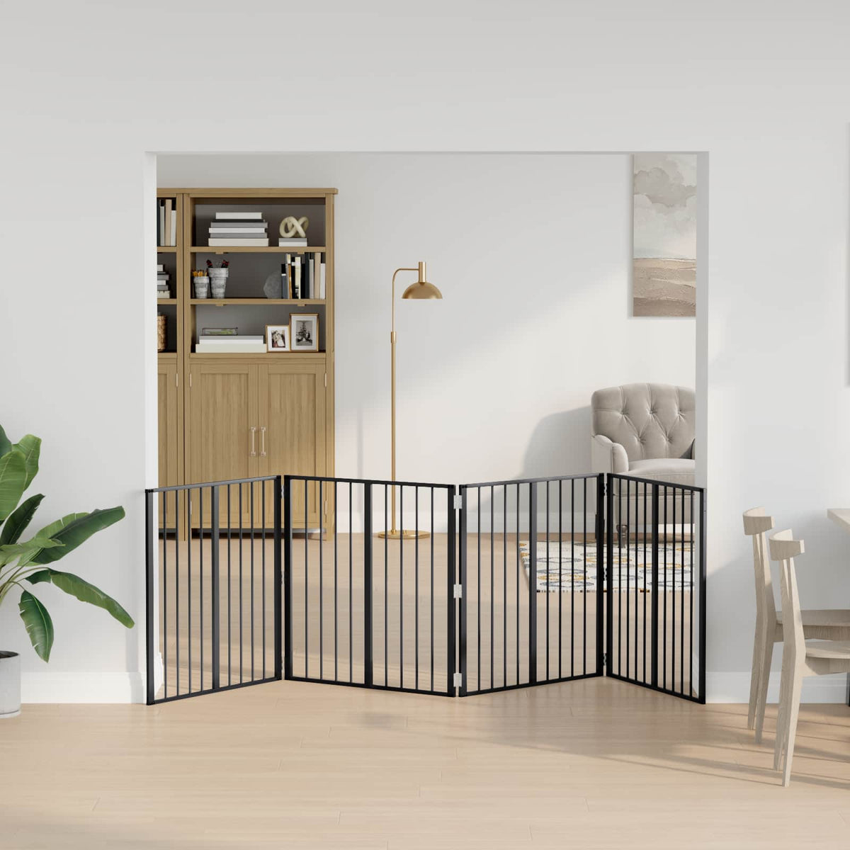 Vidaxl hondenpoort 4 st zwart 80 x 80 cm gegalvaniseerd staal