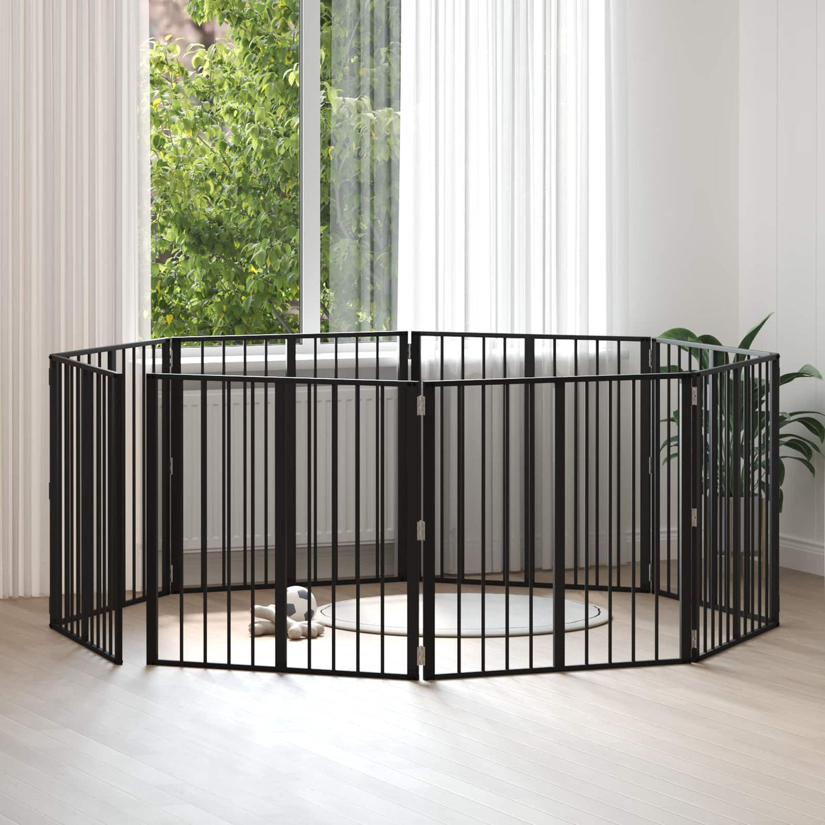 Vidaxl hondenpoort 8 st zwart 80 x 80 cm gegalvaniseerd staal