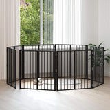 Vidaxl hondenpoort 8 st zwart 80 x 80 cm gegalvaniseerd staal