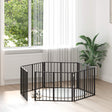 Vidaxl hondenpoort 6 st zwart 80 x 60 cm gegalvaniseerd staal