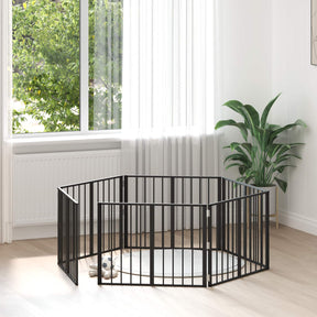 Vidaxl hondenpoort 6 st zwart 80 x 60 cm gegalvaniseerd staal