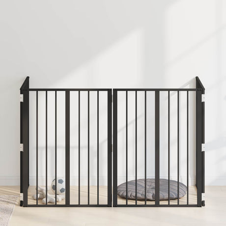 Vidaxl hondenpoort 4 st zwart 60 x 80 cm gegalvaniseerd staal
