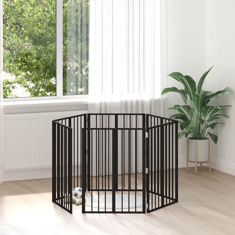 Vidaxl hondenpoort 6 st zwart 60 x 80 cm gegalvaniseerd staal