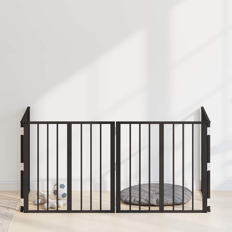 Vidaxl hondenpoort 4 st zwart 60 x 60 cm gegalvaniseerd staal