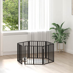 Vidaxl hondenpoort 6 st zwart 60 x 60 cm gegalvaniseerd staal