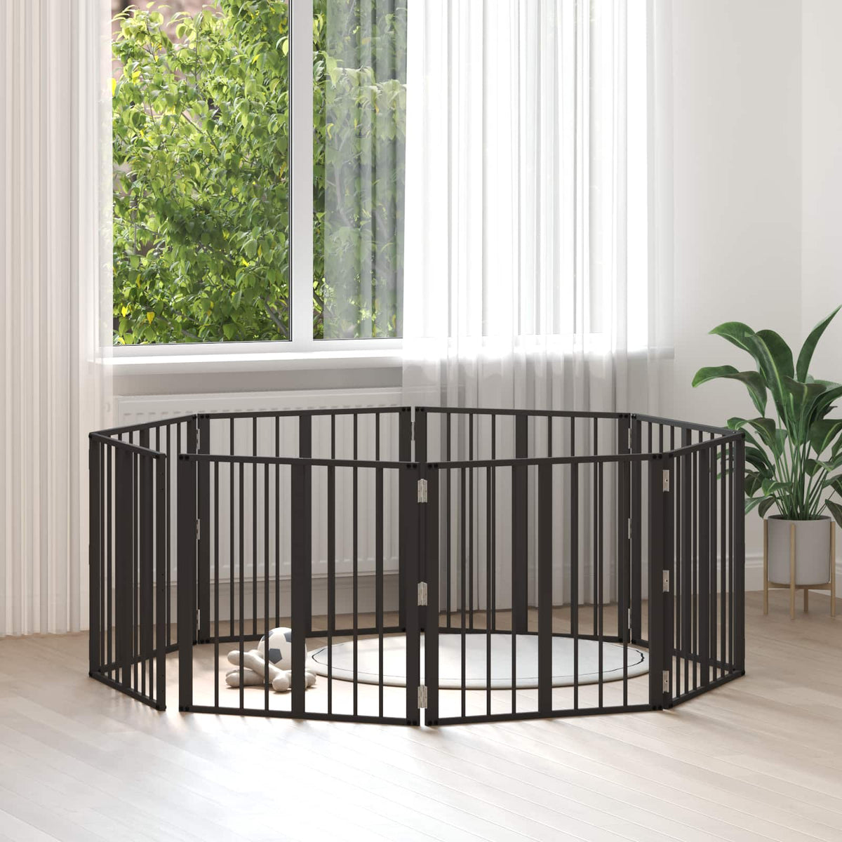 Vidaxl hondenpoort 8 st zwart 60 x 60 cm gegalvaniseerd staal