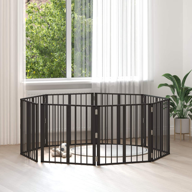 Vidaxl hondenpoort 8 st zwart 60 x 60 cm gegalvaniseerd staal