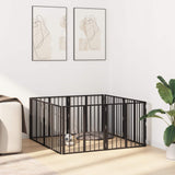 Vidaxl hondenpoort 8 st zwart 60 x 60 cm gegalvaniseerd staal