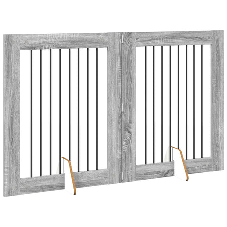 Vidaxl opvouwbaar hondenhek met standaards 2 st grijs sonoma 160,5 cm