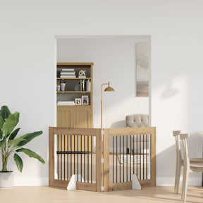 Vidaxl opvouwbaar hondenhek met standaards 2 st artisanaal eiken