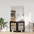 Vidaxl opvouwbaar hondenhek met standaards 2 st zwart eiken 160,5 cm