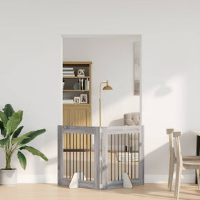 Vidaxl opvouwbaar hondenhek met standaards 2 st grijs sonoma 160,5 cm