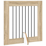 Vidaxl opvouwbaar hondenhek met standaards 4 st sonoma eiken 321 cm