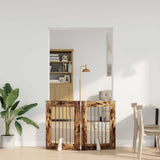 Vidaxl opvouwbaar hondenhek met standaards 2 st gerookt eiken 120,5 cm